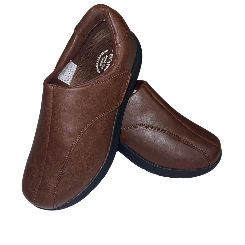 FitVille Mens Recovery Loafers NEW Brown Wide Width Orthopedic Slip On Shoes 10W